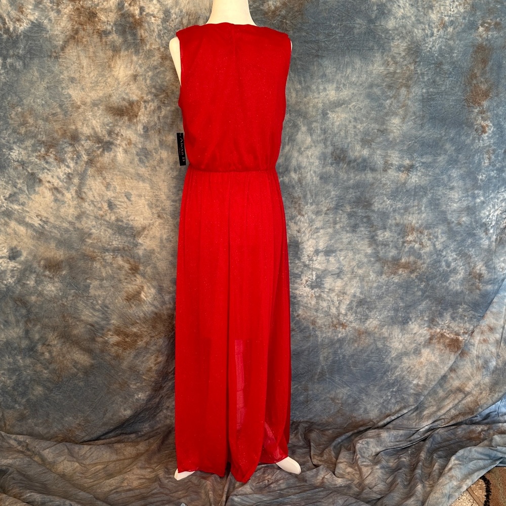 Alexa B Red Sleeveless Cowl Neck Maxi sz 8 - Picture 5 of 7